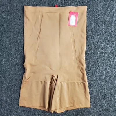 Spanx Shorts Womens XL Cafe Au Lait Sculpt OnCore High-Waisted Mid-Thigh New NWT