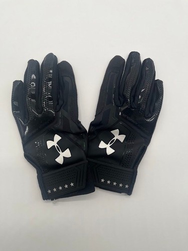 Under Armour Youth Batting Gloves Black HeatGear Grip Size Medium