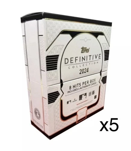 Lot Of 5 2024 Topps Definitive Collection Baseball Hobby Box BRAND NEW SEALED