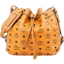 MCM Monogram Visetos Heritage Drawstring Bucket Crossbody Bag Tasche
