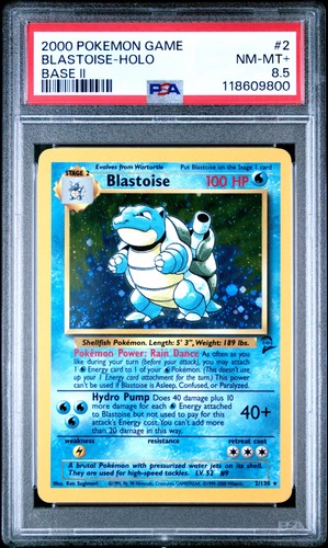 Gioco Pokemon 2000 Base II 2 #2 Blastoise Holo PSA 8.5 NM-MINT+