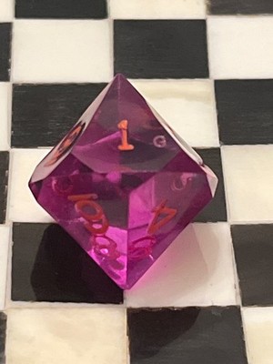 Vintage Gamescience d10 purple gem rpg ad&d dice 121524@