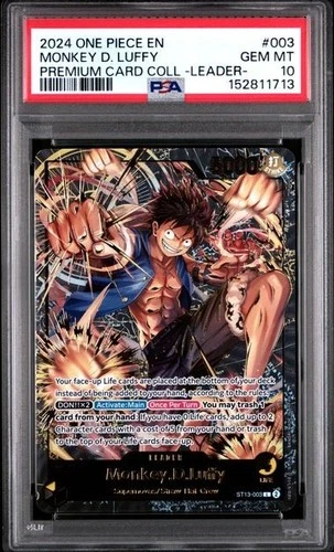 One Piece Monkey D. Luffy Premium Card Collection ST13-003 Leader Foil PSA 10