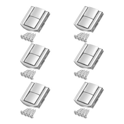 6pcs Toggle Catch Lock 1.2'' x 1'' Hasp Lock Latch Mini Hasp Clasp Silver