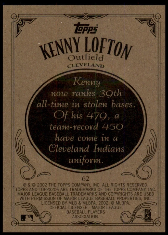 2002 Topps 206 - Kenny Lofton #62 - Image 2 of 2
