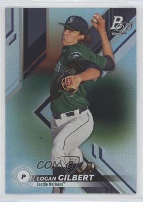 2019 Bowman Platinum Wal-Mart Top Prospects Sky Blue Foil Logan Gilbert sl3