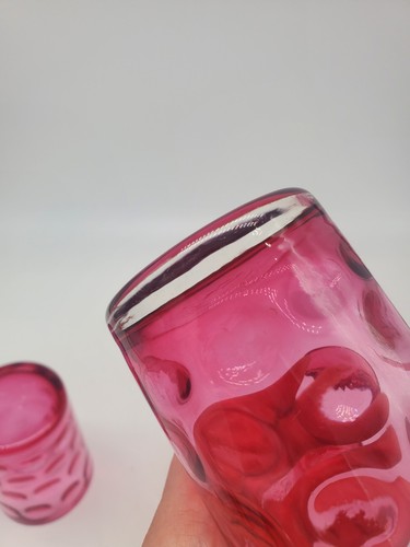 Juego de 3 vasos ópticos de cristal de arándano para monedas de punto vasos de beber vintage - Imagen 10 de 11