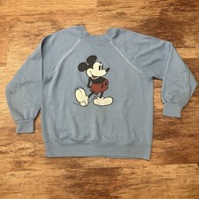 Vintage 80s Disney Casuals Mickey Mouse Sweatshirt Raglan Distressed