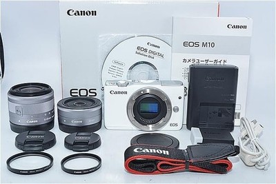Canon EOS M10 Mirrorless Camera Kit with 2 Lens Filters, Excellent Used Conditio