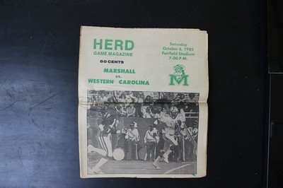 HERD Game Magazine October 1985 Marshall vs Western Carolina Football Program