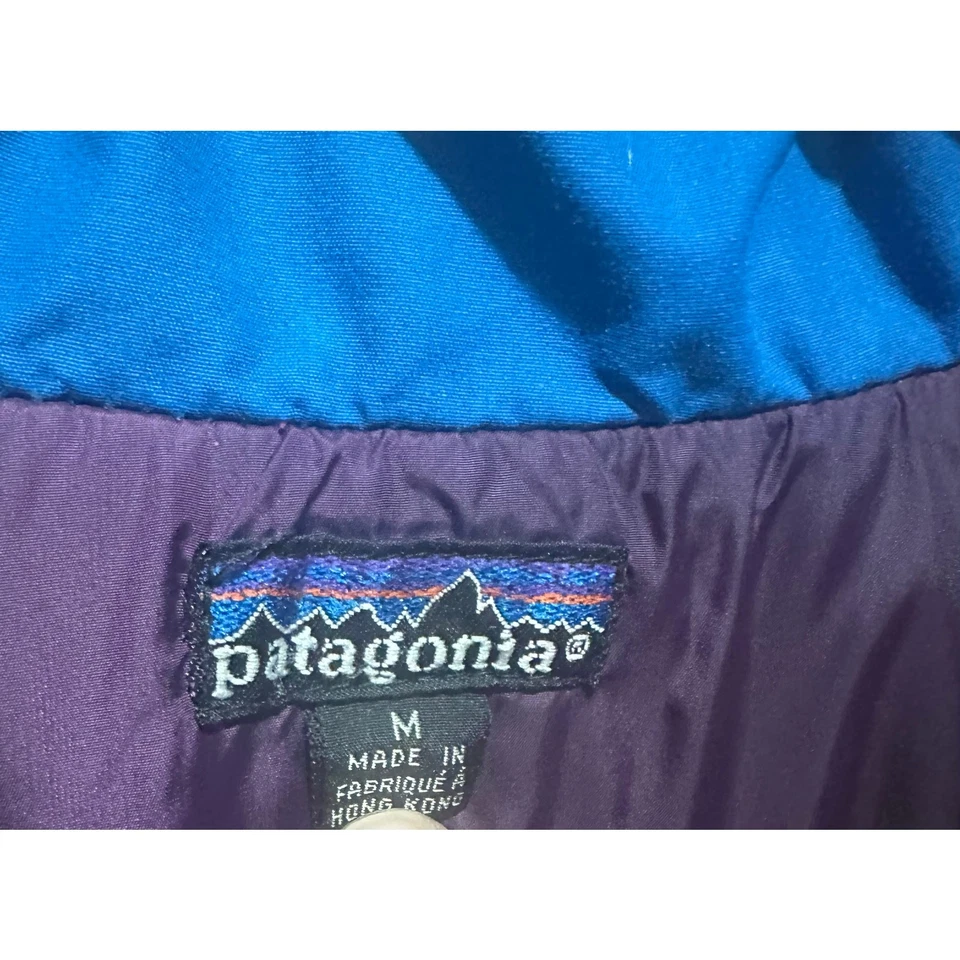 Parka aislante cremallera completa verde púrpura Patagonia de colección para hombre talla M sin capucha envejecida Foto 4 de 4