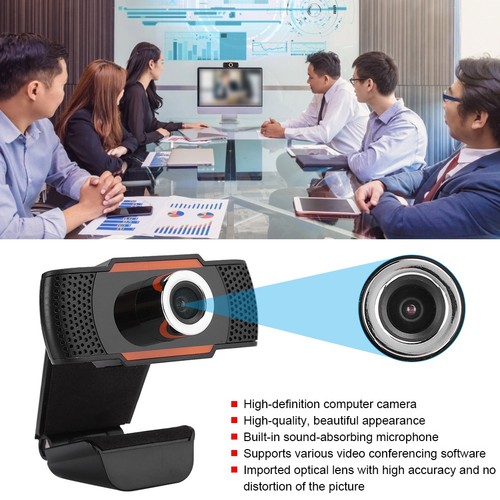Autofocus Computer Camera 2 Million Pixels Built In Sound Absorbing Mic USB W FY - Afbeelding 9 van 11