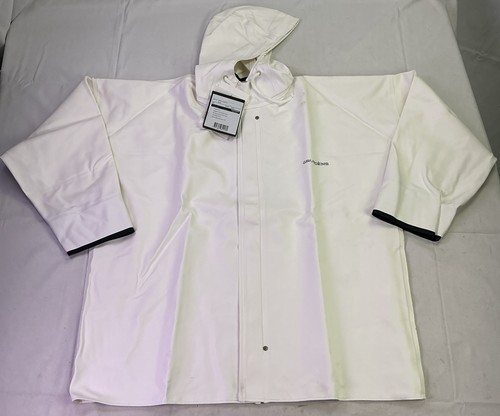Grundens Men's Brigg 44 Hooded Rain Jacket-White-Size: L