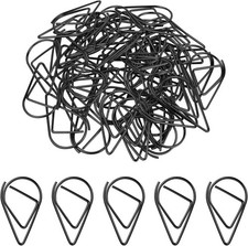 50 Pcs Black Paper Clips, 1 Inch Stainless Steel Decorative Shaped Paper Clips