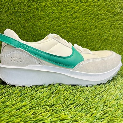 Nike Waffle Debut Womens Size 9.5 White Green Athletic Running Shoes Sneakers