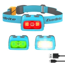 Rechargeable Headlamp, 350 Lumens Headlamp with Red Light and Memory Function...