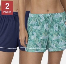 Room Service Women's Lounge Short, 2-pack Medium NWT Navy Green Tropical