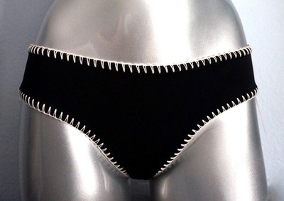 Victoria's Secret Black Stitched Edge Surf Cheeky Hipster Bikini Bottom Medium