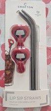 Crofton Lip Sip Straws 5 Piece Set New In Box Sealed In Package