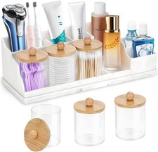 Bathroom Counter Organizer, White Silicone Toothbrush Holders for Bathrooms