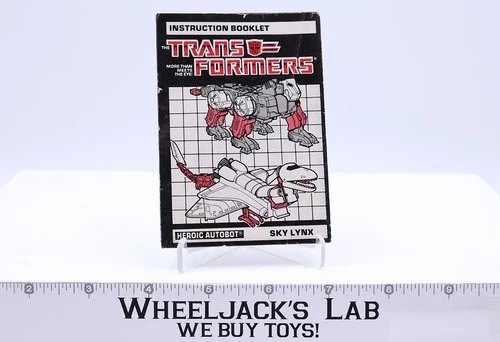 Sky Lynx Action Figure Instruction Manual 1985 Hasbro G1 Transformers