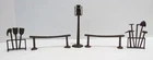 MARX WESTERN TOWN PLAYSET VINTAGE HARD PLASTIC HITCHING POSTS TOOL RACKS MORE