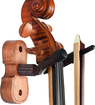 Violin Hanger Wall Mount with Bow Holder Home & Studio Wall Mount Violin Viola S