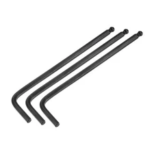 3pcs 5mm Ball End Hex Key Wrench L Shaped Long Arm CR-V Repairing Tool Black