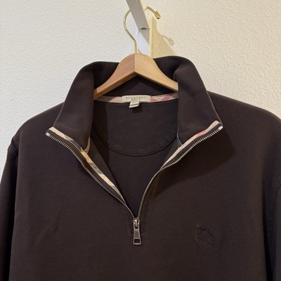 Burberry Brit 1/4 Zip Long Sleeve Pullover Brown XXL Sweatshirt
