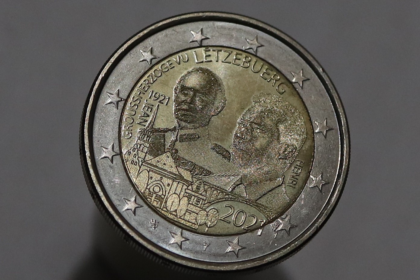 🧭 🇱🇺 LUXEMBOURG 2 EURO 2021 Grand Duc Jean BIMETAL UNC B96 #Z4035