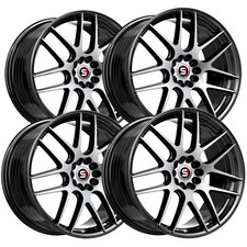 Set Of 4 Spec-1 Sp-65 17x8 5x1005x4.5 42mm Blackmachined Wheels Rims