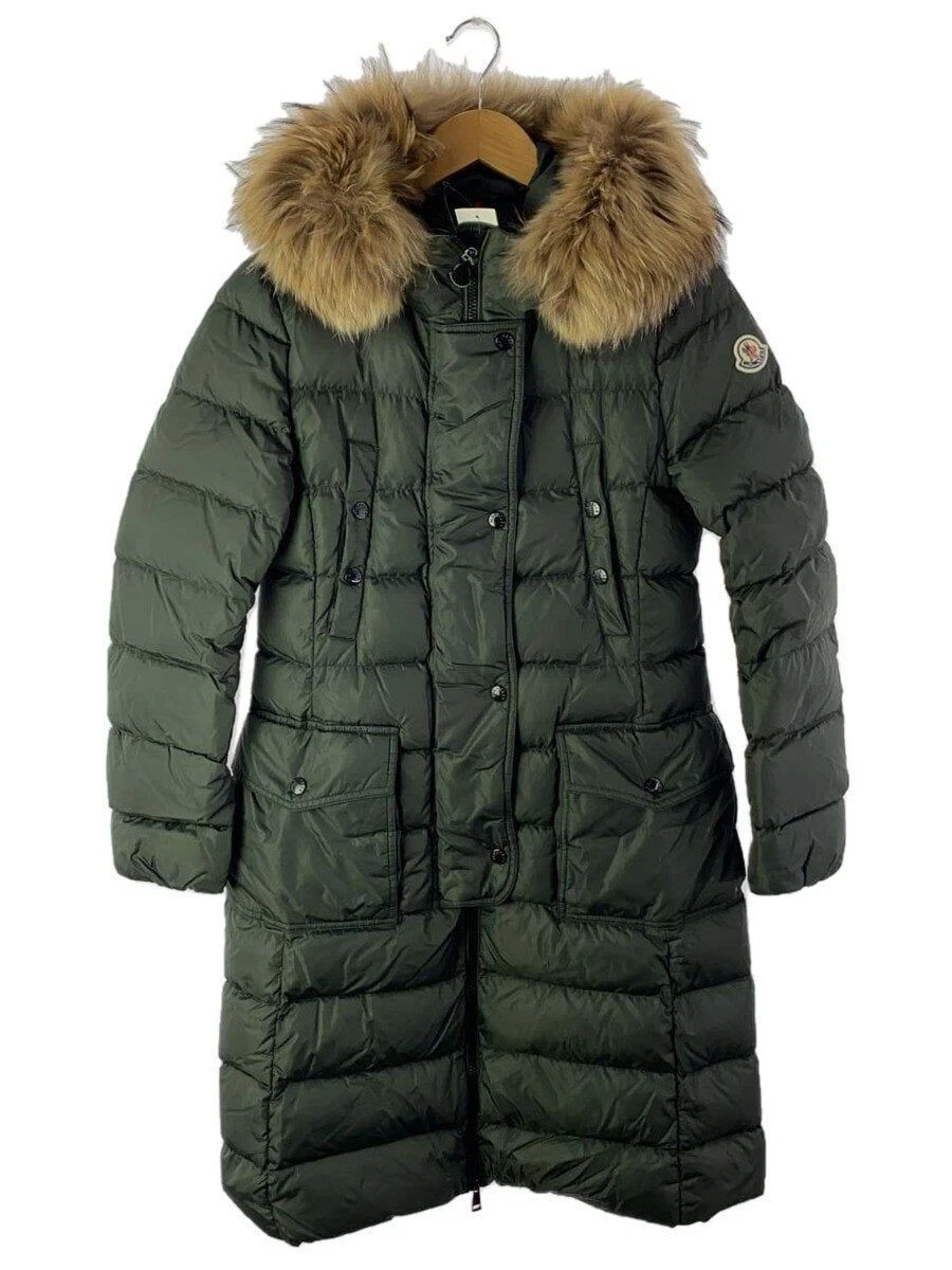 Piumino lungo MONCLER 1 nylon kaki tinta unita F20931C51202