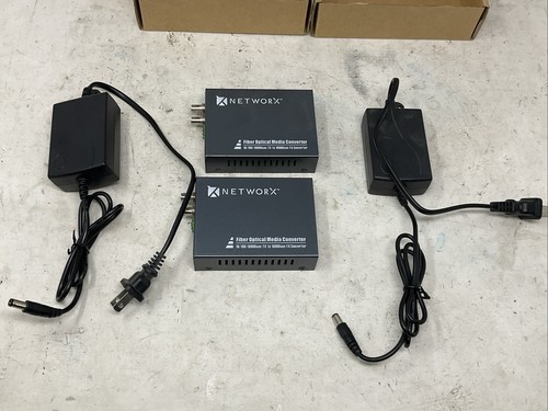 Paire (2) convertisseur de média fibre Gigabit Networx FT-1000MM-ST850 avec adaptateur secteur - Photo 4/13