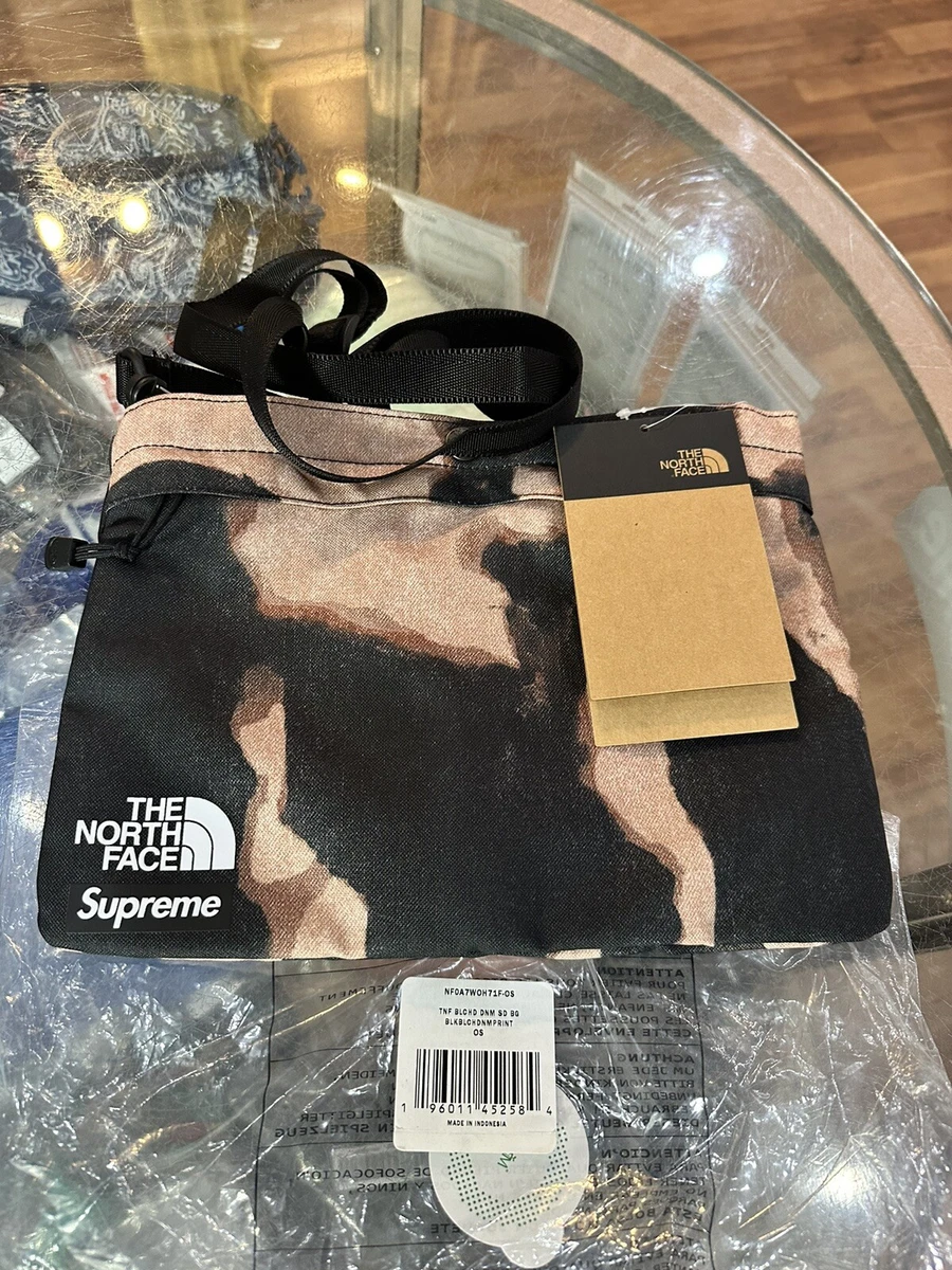 Supreme The North Face Bleached Denim Print Shoulder Bag Black FW21