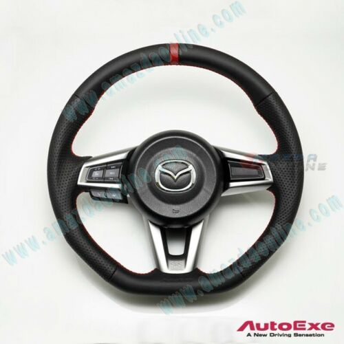 AutoExe NAPPA Leather Flat Bottom Steering Wheel fits 2019-2025 Mazda2 DJ - Bild 2 von 7