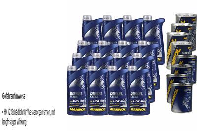 16L Motoröl MANNOL SAE 10W-40 DIESEL EXTRA 4xLeak-Stop+Motor Flush