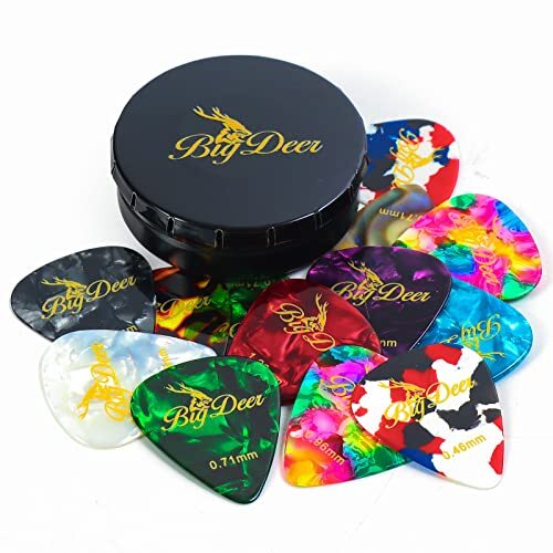 16-Pack Mixed Thickness Celluloid Guitar Picks with Case