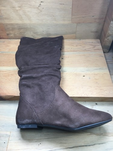 Fashion Bug Scrunch Boots Side Zipper Size 7M Low Heel NEW IN BOX Brown - Picture 12 of 19