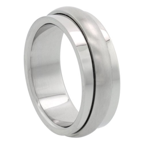 Bague Large En Acier Inoxydable 8 Mm – Unisexe, Simple, Tailles 7 à 12, épaisseur 2 Mm