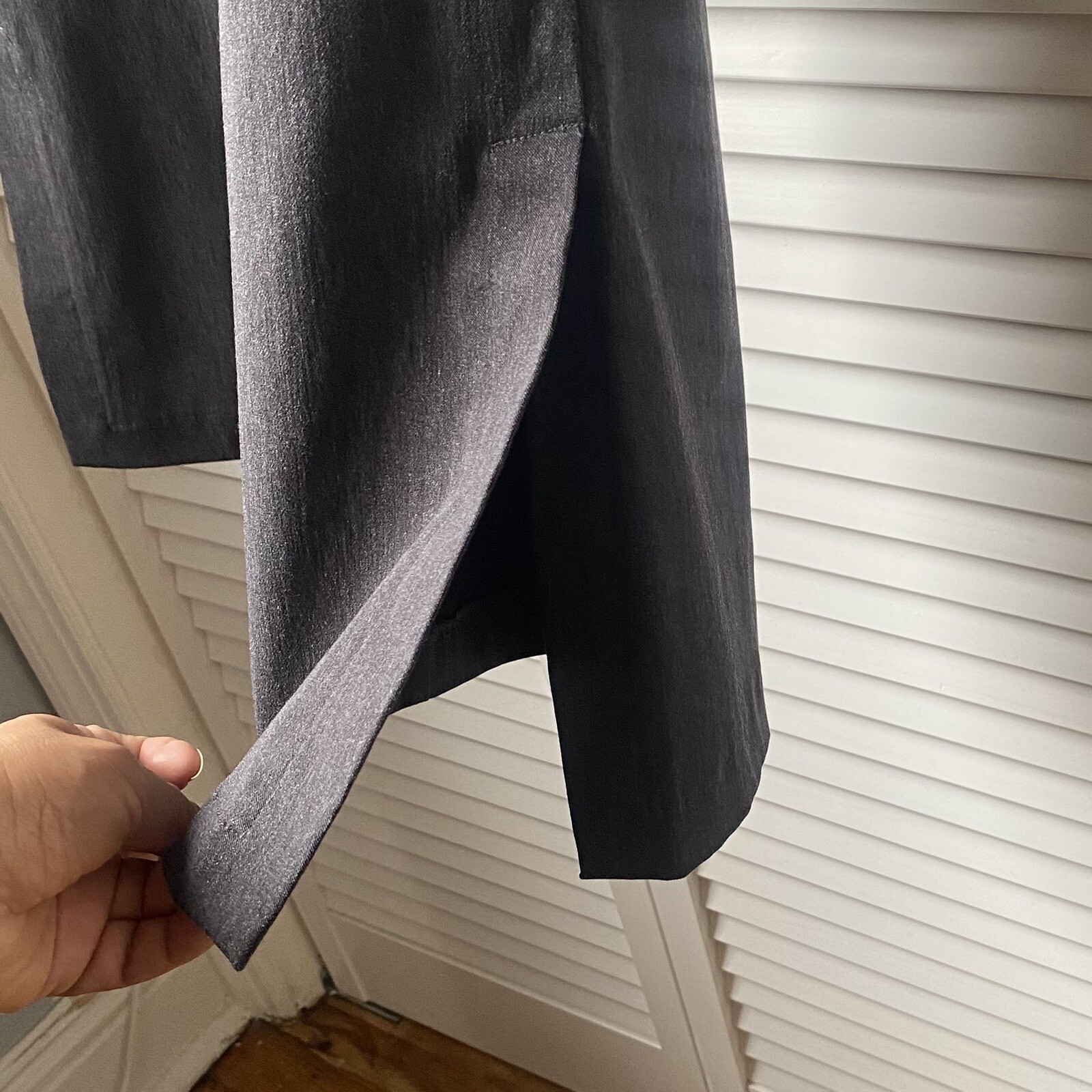 Express Women's Stretch Gray Flared Split Hem Pan… - image 3