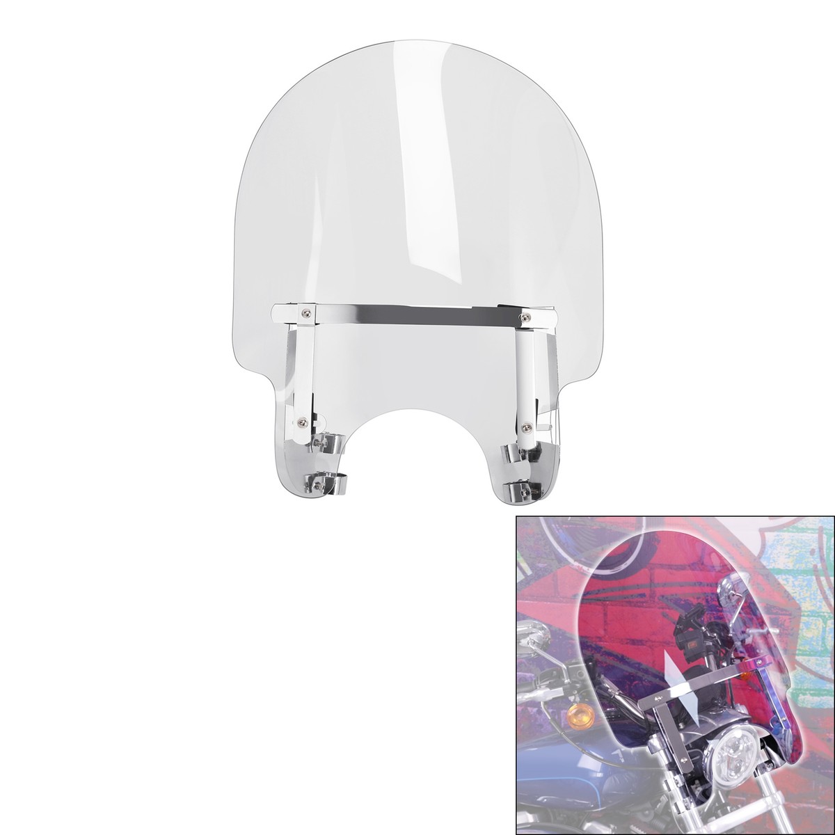 Clear 39mm Clamps Windscreen Windshield Fit For Harley Dyna