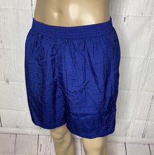 Vintage The Body Co Shorts Nylon Unlined Shiny Retro 90s Running Blue Men XL