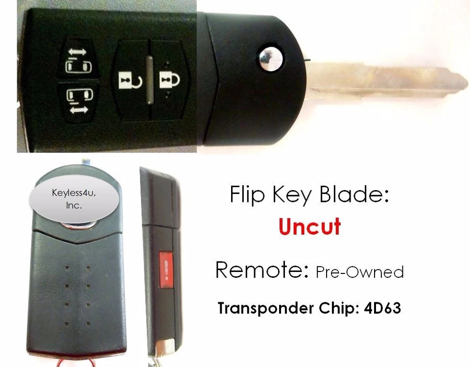 OEM Mazda MPV 2004 2005 2006 control remoto coche llavero transmisor llave NUEVA 4D63 Foto 2 de 4