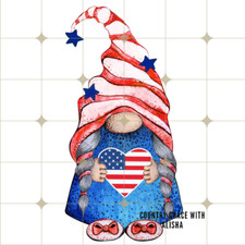 Sublimation Print USA Gnome July 4th Ready to Press Heat Transfer