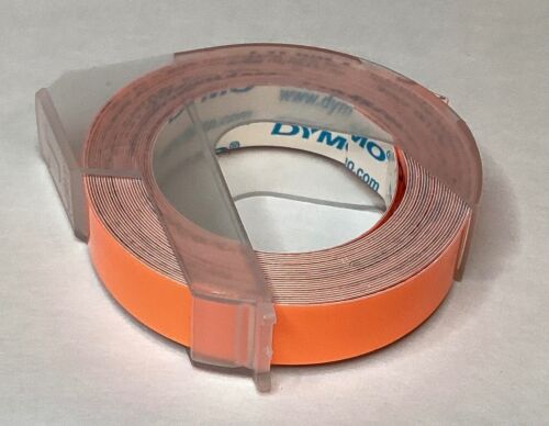 NEW LOT OF 4 GENUINE DYMO ORANGE 3D EMBOSSING LABEL TAPE REFILLS- 3/8” X 115” - Picture 2 of 3