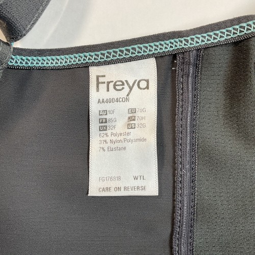 Freya Active 32G Sports Bra Grey Aqua Blue Epic Underwire 4004 Full Coverage - Picture 6 of 6