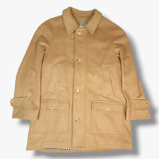 VINTAGE Aquascutum Long Camel Jacket Coat Medium M Mens Wool Full Zip Overcoat