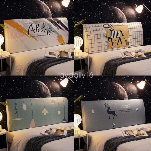 Soft Cartoon Headboard Slipcover Stretch Dustproof Furniture Cover Bedroom Decor - Picture 3 of 24