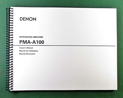 Denon PMA-A100 Integrated Amplifier Instruction Manual: with Protective Covers!