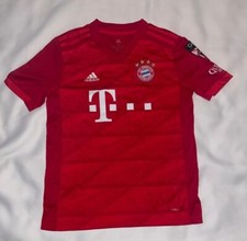 FC Bayern Munchen Adidas Youth Medium Jersey Red T-Mobile Home Qatar Aeroready